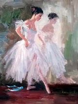 12x16 inches Ballerina  stretched Oil Painting Canvas Art Wall Decor mod... - £63.11 GBP