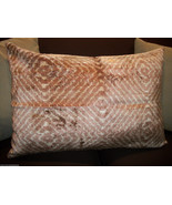 TAUPE SILK VELVET &quot;SHIBORI STYLE&quot; ACCENT PILLOW - £140.65 GBP