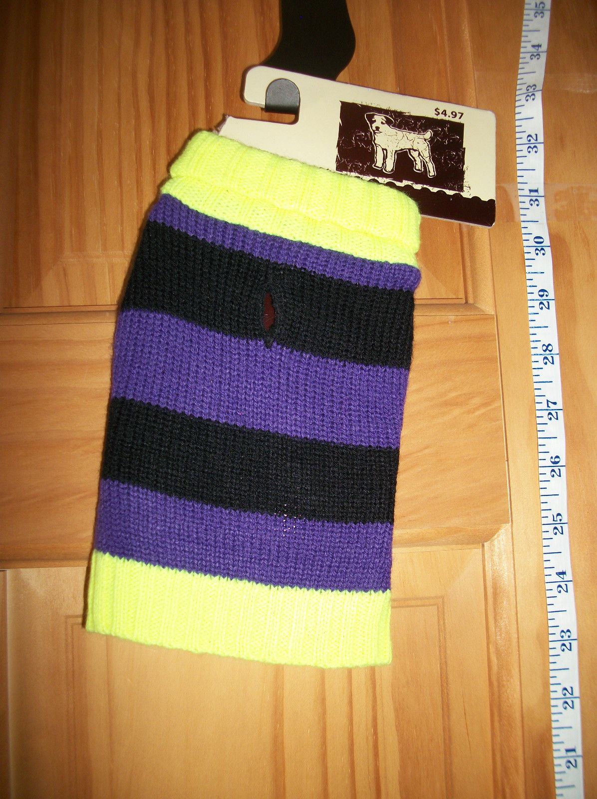 Pet Gift Dog Clothes XXS Yellow Trim Sweater Outfit Puppy Black Purple S... - $4.74