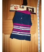 Pet Gift Dog Clothes XXS Blue Sweater Outfit Pup Pink Navy White Stripe ... - €4,65 EUR