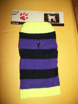 Pet Gift Dog Clothes XXS Yellow Trim Sweater Outfit Puppy Black Purple S... - £4.35 GBP