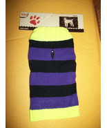 Pet Gift Dog Clothes XXS Yellow Trim Sweater Outfit Puppy Black Purple S... - $5.49