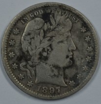 1897 P Barber circulated silver quarter - £19.64 GBP
