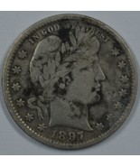 1897 P Barber circulated silver quarter - $25.00