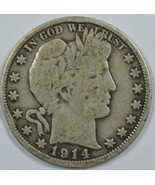1914 P Barber circulated silver half dollar G/VG details - £129.45 GBP