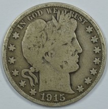 1915 P Barber circulated silver half dollar G details - $120.00