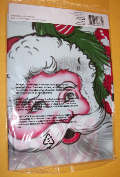Home Holiday Decor Santa Toy Sack Merry Christmas Door Panel Plastic Dec... - $0.94