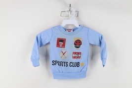 Vintage 70s 80s Toddler 3T Distressed Sports Club Crewneck Sweatshirt Bl... - $26.68