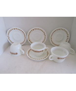 Corelle by Corning Teacups Coffee Cups Saucers Gold Butterfly Pattern Milk Glass - $379.94 MXN