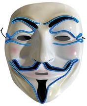 V for Vendetta Mask Costume Adult Party Halloween Lights Up Solid Flashing 7.5x6 - £11.50 GBP