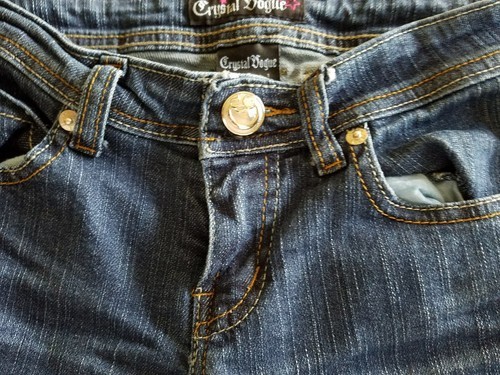 Crystal Vogue ~ Girl&#39;s Size 8 ~ Embellished ~ Denim Blue Jeans - $35.00