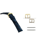 Genuine Crocodile Skin Navy Blue Handmade Watch Band Strap, 16mm, 18mm, ... - $79.88