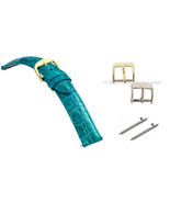 Genuine Crocodile Skin Turquoise Ladies Fast Change Watch Band, All Sizes - $79.88