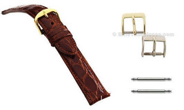 Genuine Crocodile Skin Cognac Brown Watch Band Strap, 16,17,18,19,20,22m... - £59.94 GBP