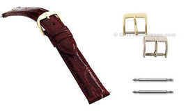 Genuine Crocodile Skin Red Bordeaux Handmade Watch Band Strap, 16mm, 18m... - $72.99