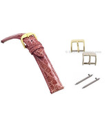 Genuine Crocodile Skin Pink Ladies Fast Change Watch Band, Many Sizes Av... - $79.88