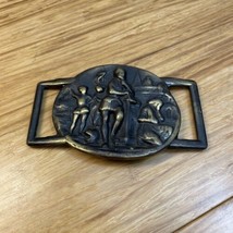 Vintage Unbranded Family Scene Belt Buckle  KG JD - £15.58 GBP