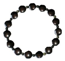 Hematite and Green Lace Jasper Men&#39;s Stretch Cord Bracelet - £15.81 GBP