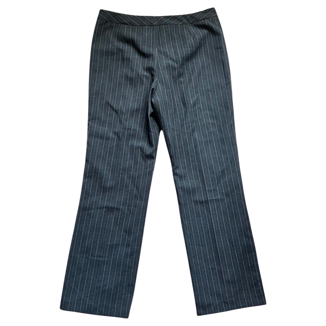 Evan Picone Black Label Dress Pants Light Grey Charcoal Pinstripe Straig... - $17.22