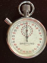 VTG Breitling Stopwatch Swiss Made 7 jewels 1/10 sec Silver 15 Minute 60... - $27.58