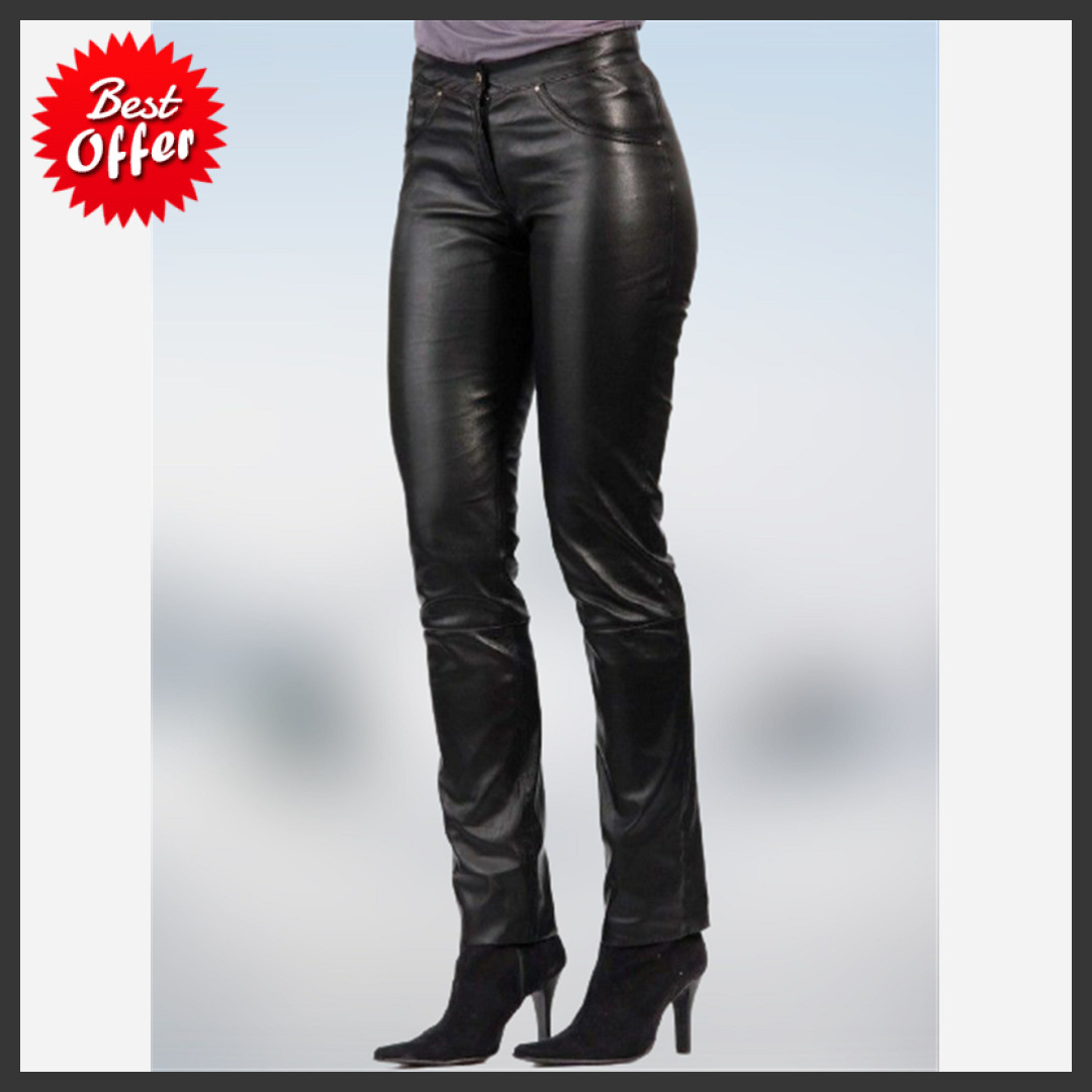 Women&#39;s Leather Pants Genuine Lambskin Leather Party Skinny Legging Trou... - $117.50