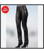 Women&#39;s Leather Pants Genuine Lambskin Leather Party Skinny Legging Trou... - $2,233.30 MXN