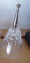 Bell Crystal Dinner Bell with Silver Handle Crystal Table Ware Collectible - £17.77 GBP