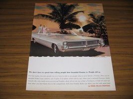 1963 Print Ad The 1964 Pontiac Bonneville Convertible Wide-Track Palm Trees - £10.24 GBP