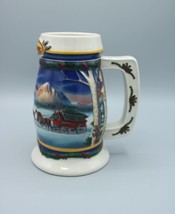 Vtg 2000 Budweiser Holiday Stein Holiday in the Mountains Ceramic Breweriana - £10.27 GBP