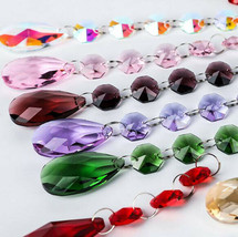 10Pcs Colorful Teardrop 38mm Chandelier Crystal Prism Wedding Decor Suncatcher - £14.15 GBP