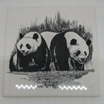 Screen Craft Panda Hot Plate Decorative Hand Decorated Ceramic Cork Wall Hanging - £14.00 GBP