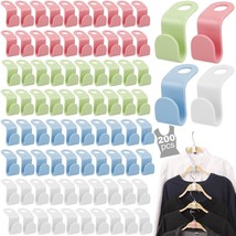 200 Pcs Clothes Hanger Connector Hooks, 4 Colors Magic Heavy Duty Cascading Conn - £20.60 GBP