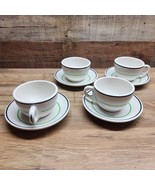 Iroquois Syracuse China Restaurant Ware Black/Green Stripe Cup &amp; Saucer ... - $39.07 CAD