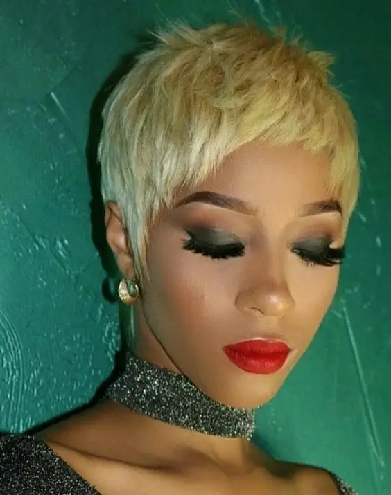Eat resistant synthetic hair wigs for black white women mixed blonde hair pixie cut wig thumb200