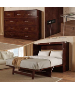 Deerfield Walnut Brown Wood Frame Full Murphy Bed Chest with 6 In. Mattr... - €2.060,78 EUR