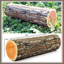 Long Round Natural Look Cut Pine Log Sponge Rubber Comfort Cushion Trave... - $33.95