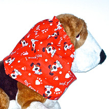 Dog Snood-Red Valentine&#39;s Day I Woof You Long Eared Pups Cotton - £8.71 GBP+