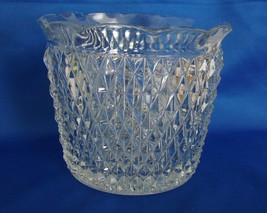 Indiana Glass Diamond Point Glass Ice Bucket With Crimped Edge  - £6.72 GBP