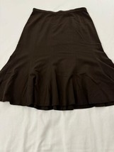 Focus 2000 Women&#39;s Brown Pleated Bottom Pull-On Skirt Size 8 Measured Waist 31&quot; - $18.80