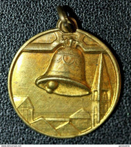 WWI Stamped sheet metal pendant &quot;Bell&quot; (Day for the reconstruction of church ste - £9.69 GBP