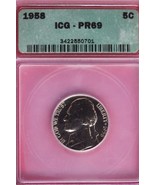 1958 PR 69 Jefferson Nickel ICG Certified Graded Authentic Slab OCE 1311 - $22.04 CAD