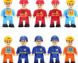 10-Set Toy People Figures - Community Helpers - Firefighters, Police Off... - £32.06 GBP