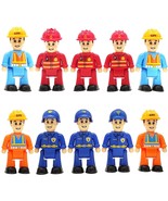 10-Set Toy People Figures - Community Helpers - Firefighters, Police Off... - £31.59 GBP