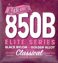 La Bella 850B Elite Series Black Nylon Golden Alloy Classical Guitar Strings - £8.02 GBP