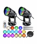 LED Spot Lights Indoor RGBW up Lights with Remote 120V 12W Uplighting (2... - $39.59