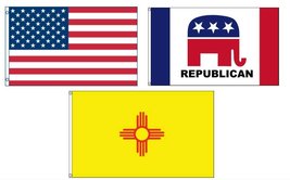 Lot of 3 Flags: USA, New Mexico State and Republican 3&#39;x5&#39; Polyester Flag - £13.97 GBP