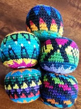 Five (5) Hacky Sacks ~ Footbag ~ Hackysack ~ 90&#39;s Vintage Toy ~ Stressball (5) - £20.44 GBP