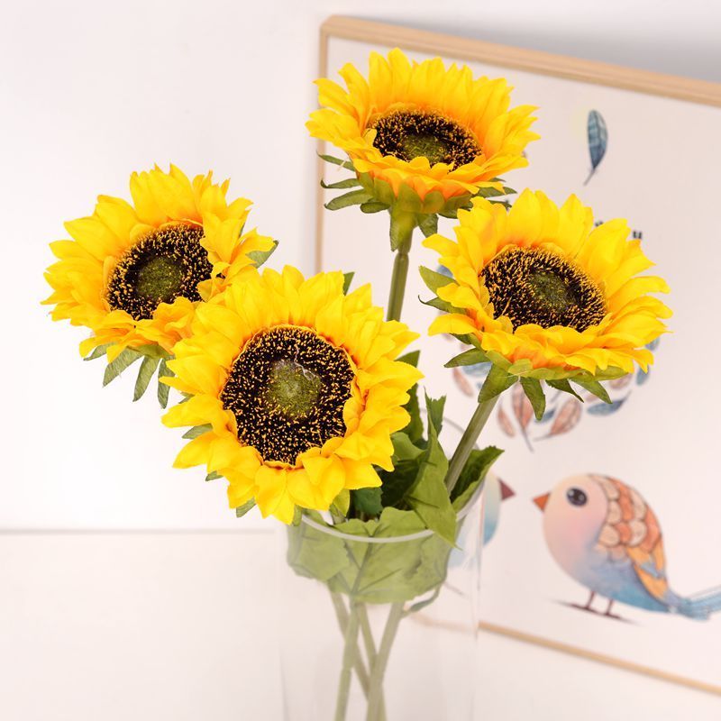 Single Sunflower  Artificial Flower Decoration Silk Ornaments - $1.32+