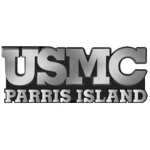 Usmc Marine Corps Parris Island 4&quot; Usa Made Car Chrome Emblem Medallion - £31.96 GBP