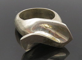 925 Sterling Silver - Vintage Shiny Modernist Sculpted Band Ring Sz 8.5 - RG8898 - $87.07